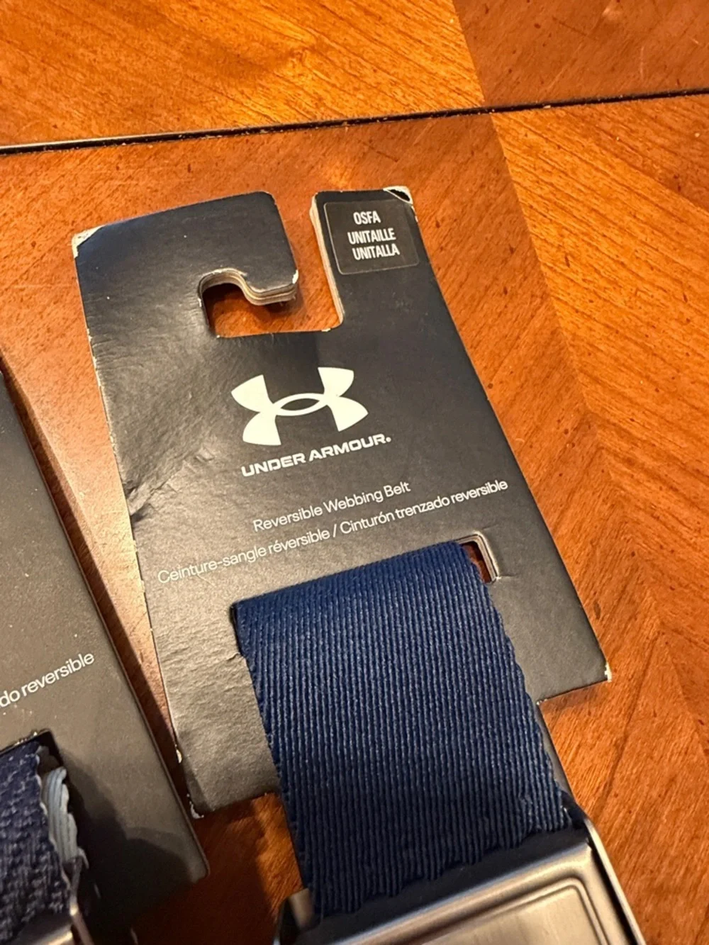 NWT reversible webbing Under Armour golf belt OSFM - one ribbed one smooth